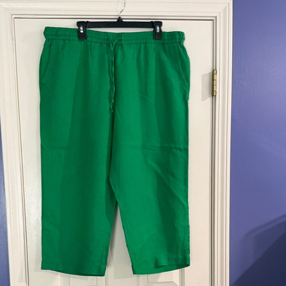 Charter Club Kelly Green Drawstring Capris
